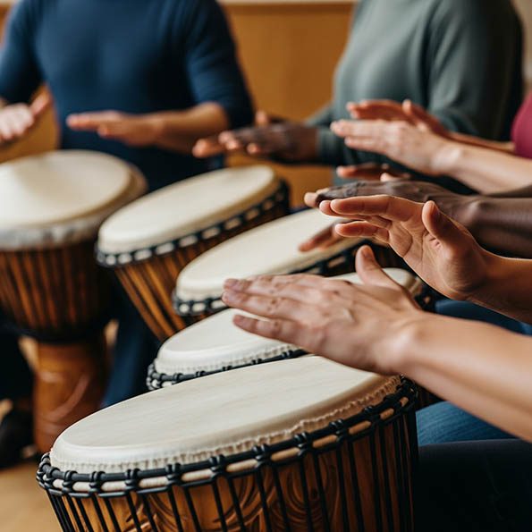 Cours de percussions africaines à Dakar